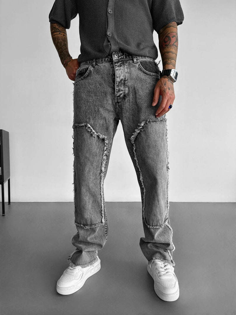 Grey Ripped Denim