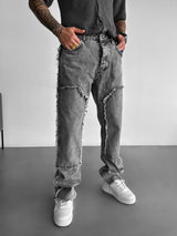 Grey Ripped Denim